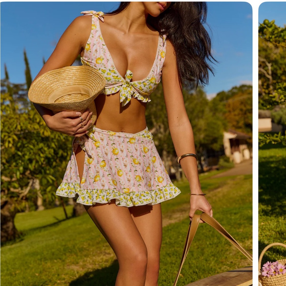 NWT Haute Swimwear Luna Sarong in Pink Lemonade